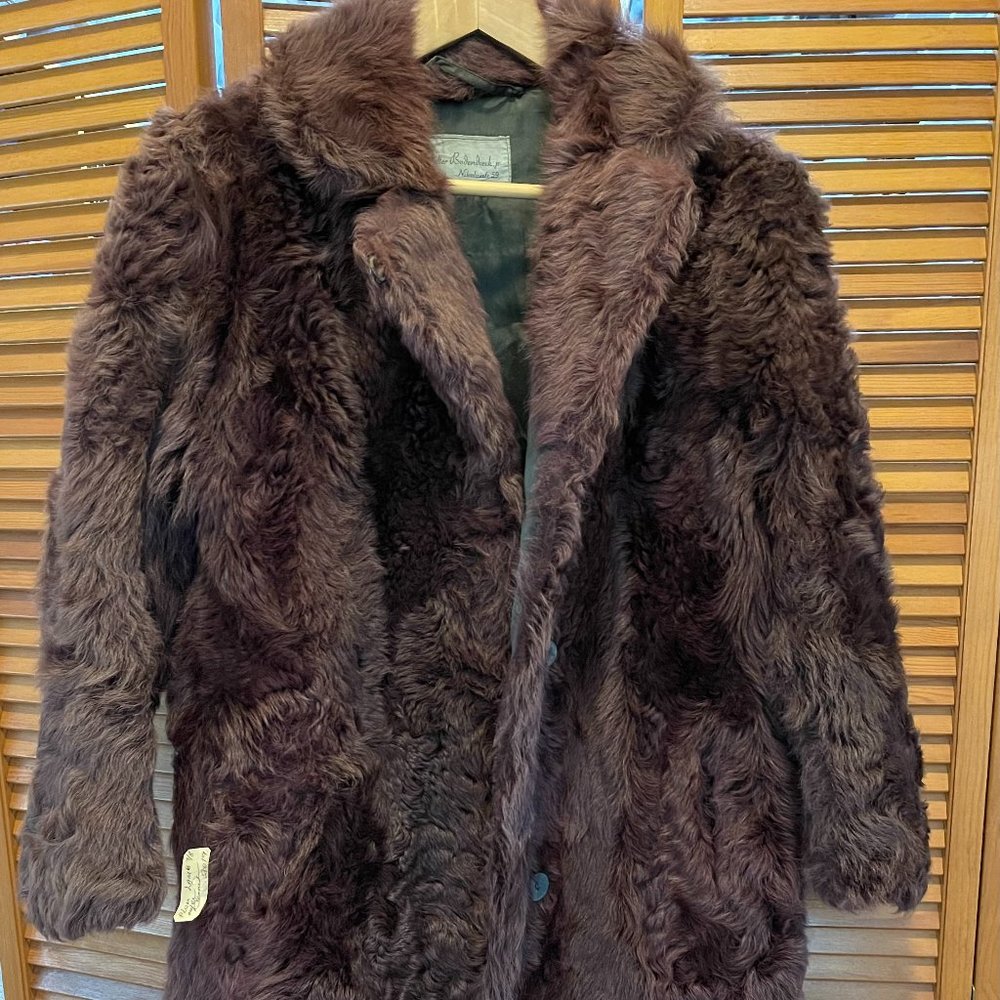 Vintage Aubergine  Shearling Teddy Bear Coat!